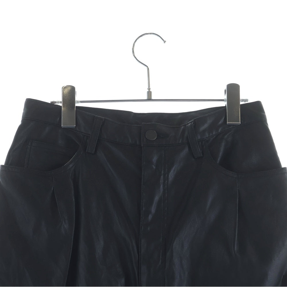 N.HOOLYWOOD(エヌハリウッド) 21SS ジップフライ フェイクレザー バギーショーツ ハーフパンツ ブラック 2221-CP50-025