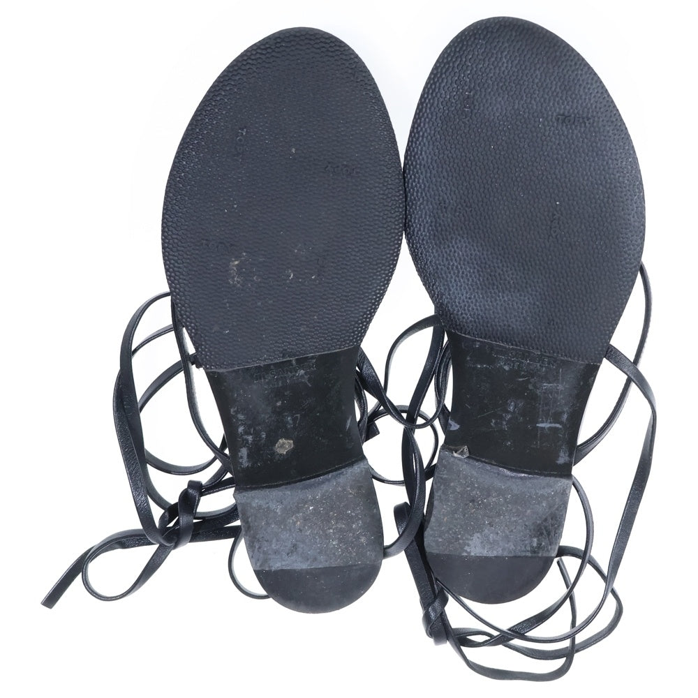 JIL SANDER(ジルサンダー) アンクルストラップフラットレザーサンダル レディース ブラック JS34110A
