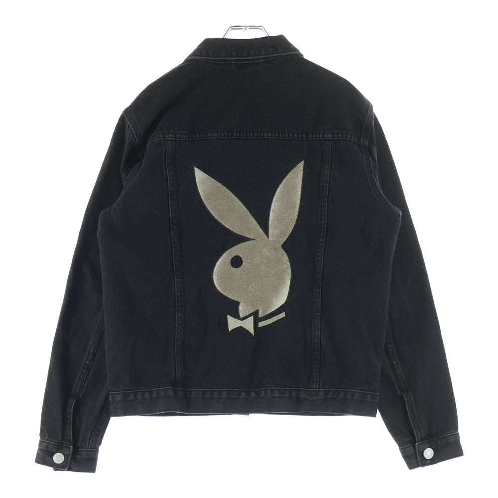 VINTAGE(ヴィンテージ) 90-00S VINTAGE PLAYBOY BY PACSUN ヴィンテージ プレイボーイバイパクサン ロゴエンブロイダリー デニムジャケット ブラック