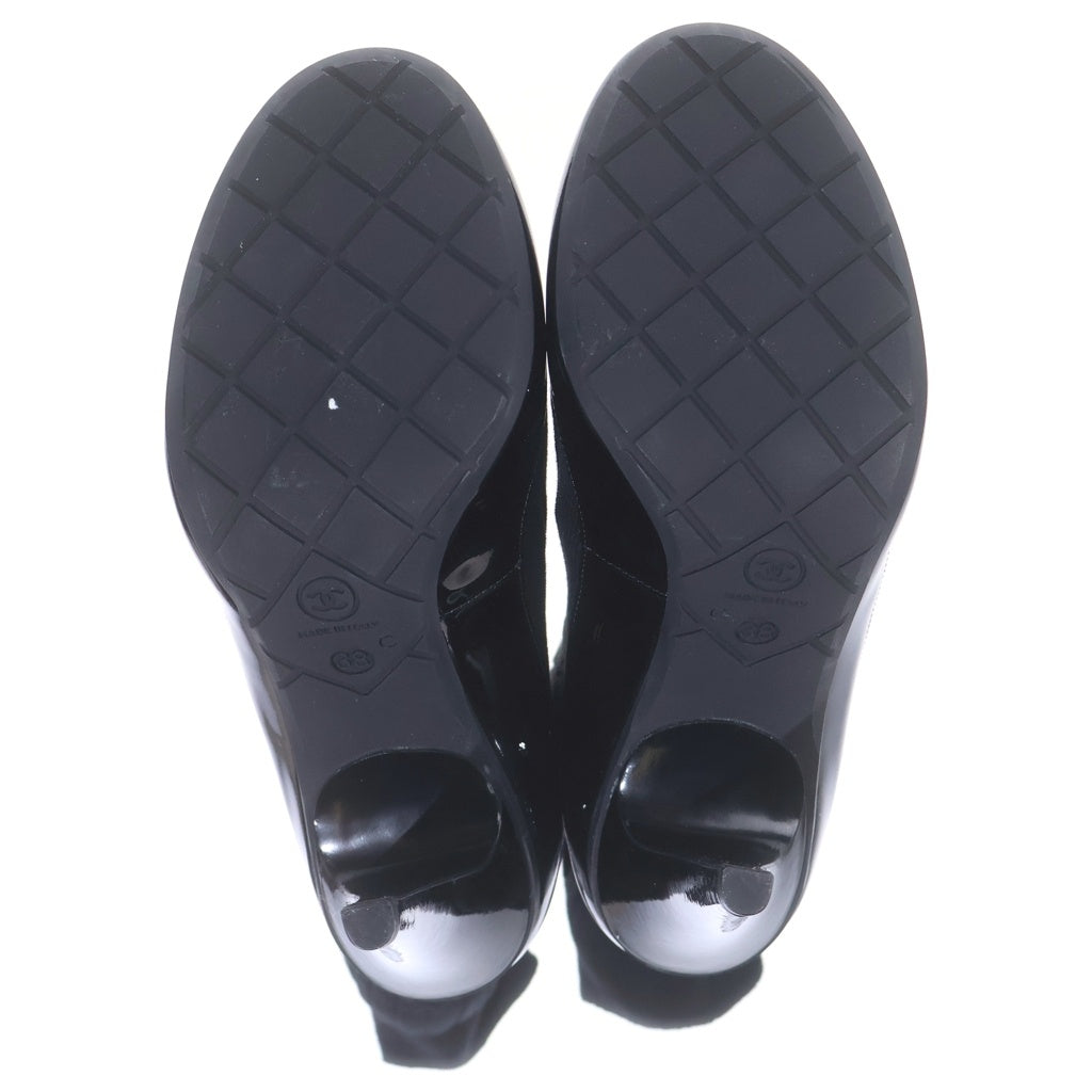 CHANEL(シャネル) PATENT LEATHER HEEL SOCKS PUMPS パテントレザー ソックス ヒールパンプス ブラック レディース G29979Y15427