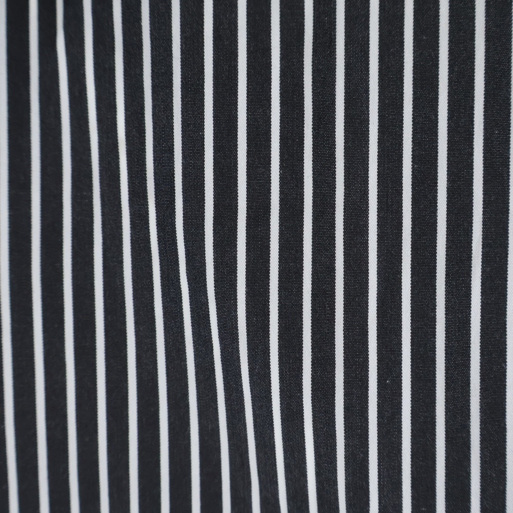 NEIGHBORHOOD(ネイバーフッド) 24SS STRIPE WORK SHIRT ロゴエンブロイダリー ストライプ レギュラーカラー 半袖シャツ ワークシャツ ブラック/ホワイト 241TSNH-SHM03