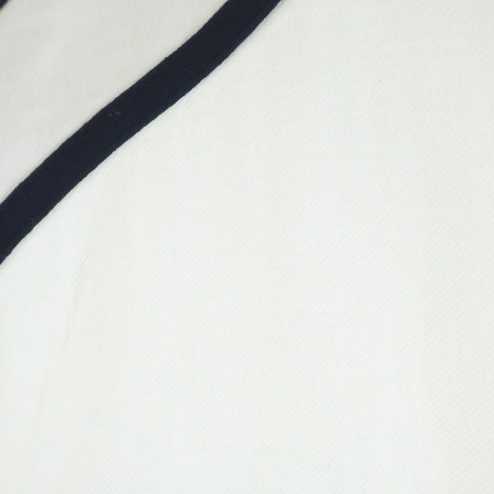 WTAPS(ダブルタップス) 25SS LEAGUE SS COTTON TWILL パッチワークデザイン リーグ ショートスリーブ コットン ツイル Vネック 半袖Tシャツ ホワイト 251TQDT-SHM09