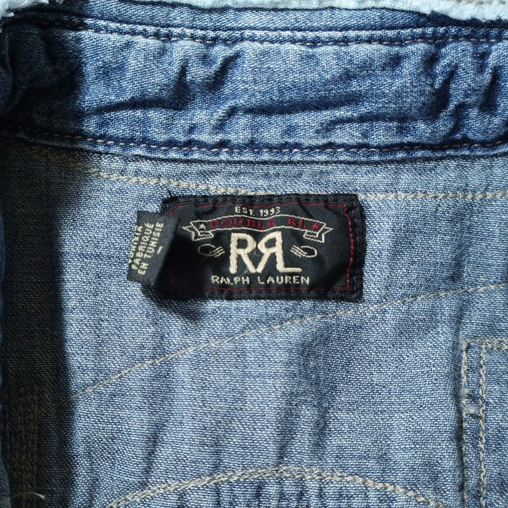 RRL ダブルアールエル Sawtooth Shirt パッチワーク 長袖ウエスタンデニムシャツ レディース インディゴ RRL(ダブルアールエル) Sawtooth Shirt パッチワーク 長袖ウエスタン