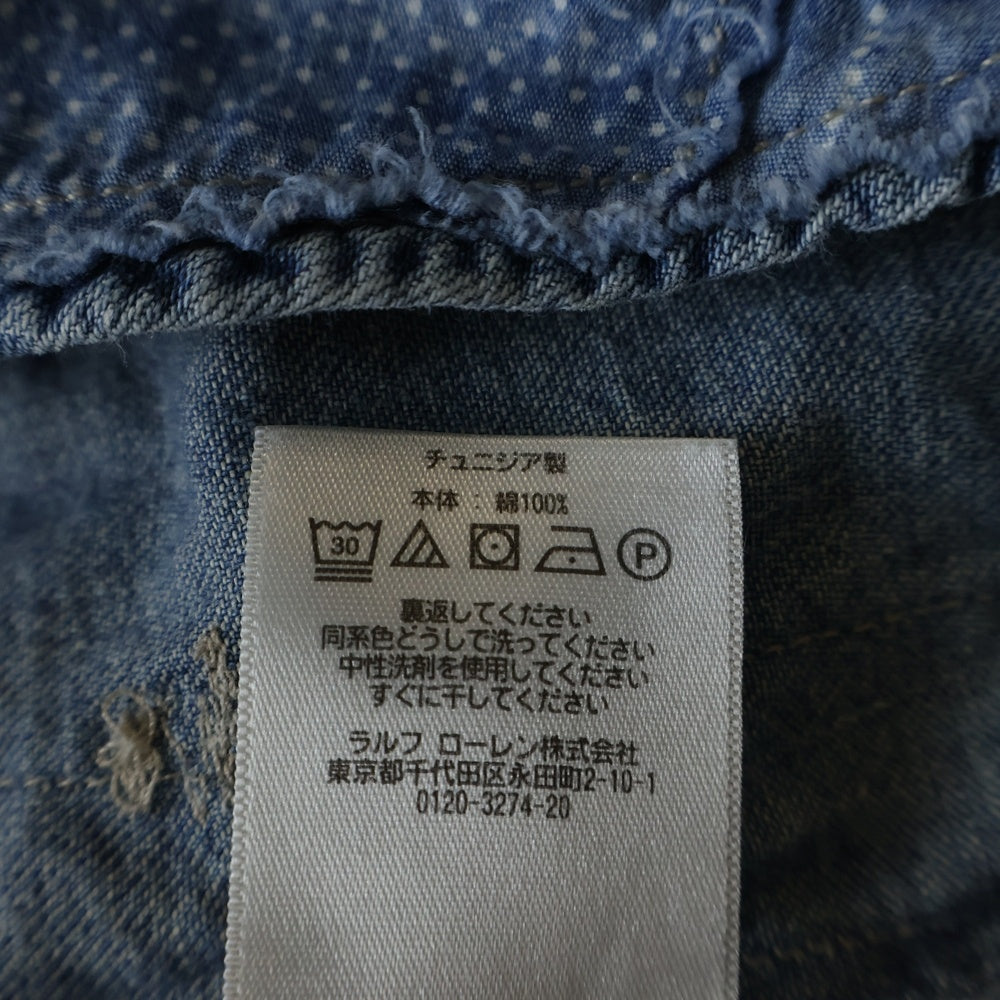 RRL(ダブルアールエル) Sawtooth Shirt パッチワーク 長袖ウエスタンデニムシャツ レディース インディゴ
