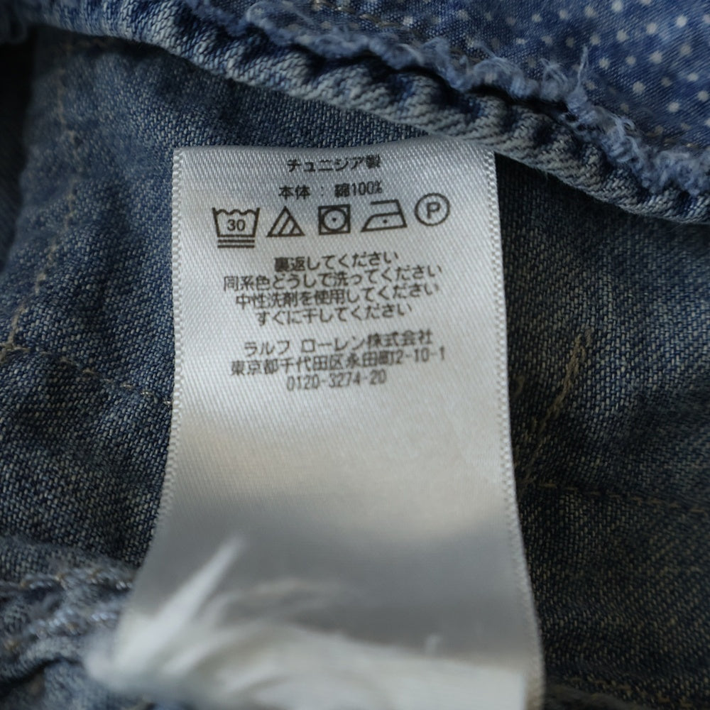 RRL(ダブルアールエル) Sawtooth Shirt パッチワーク 長袖ウエスタンデニムシャツ レディース インディゴ