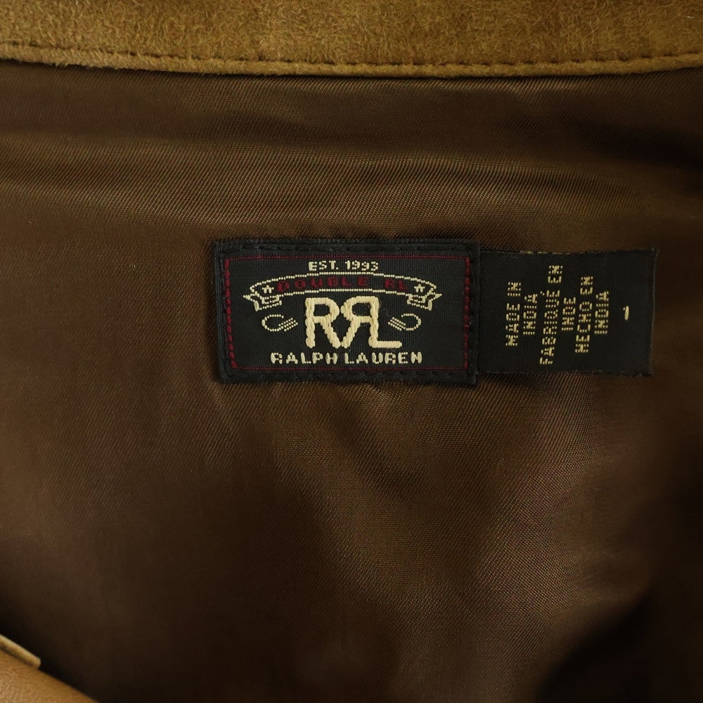 RRL(ダブルアールエル) シープレザー スエード 長袖ウエスタンシャツ ジャケット レディース ブラウン