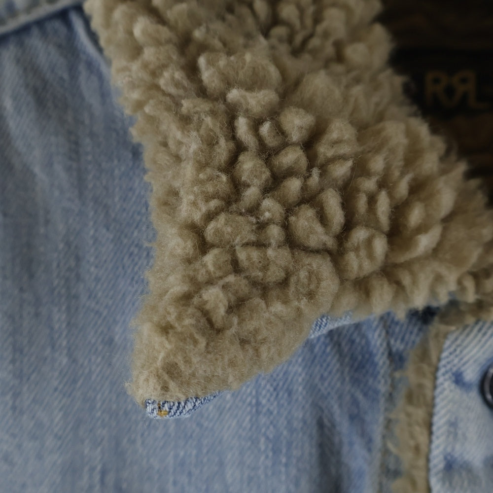 RRL(ダブルアールエル) ボアカラー コットン デニムジャケット レディース インディゴ
