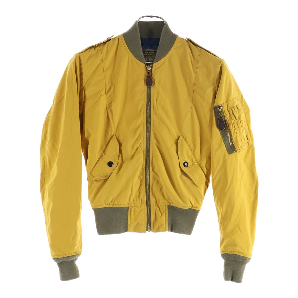 RRL(ダブルアールエル) ナイロン ジップアップ ボンバー フライトジャケット レディース イエロー