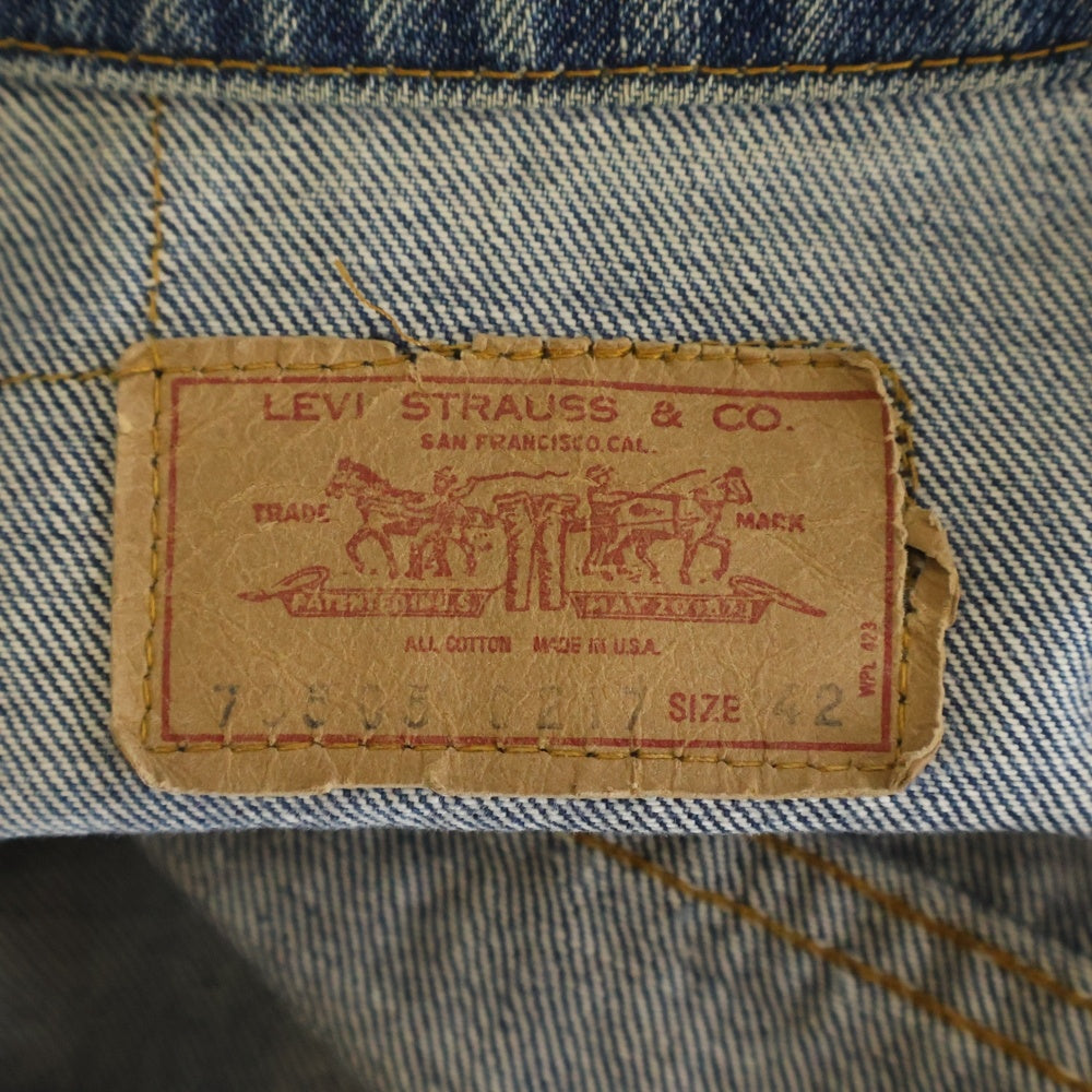 Levi's(リーバイス) 70S VINTAGE 70505-0217 4th フォース USA製 スモールe ボタン裏刻印522 不均等V デニムトラッカージャケット インディゴ