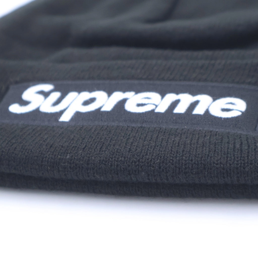 SUPREME(シュプリーム) 21AW ×NEW ERA Box Logo Beanie ニューエラ ボックスロゴ アクリルニットビーニー 帽子 ブラック