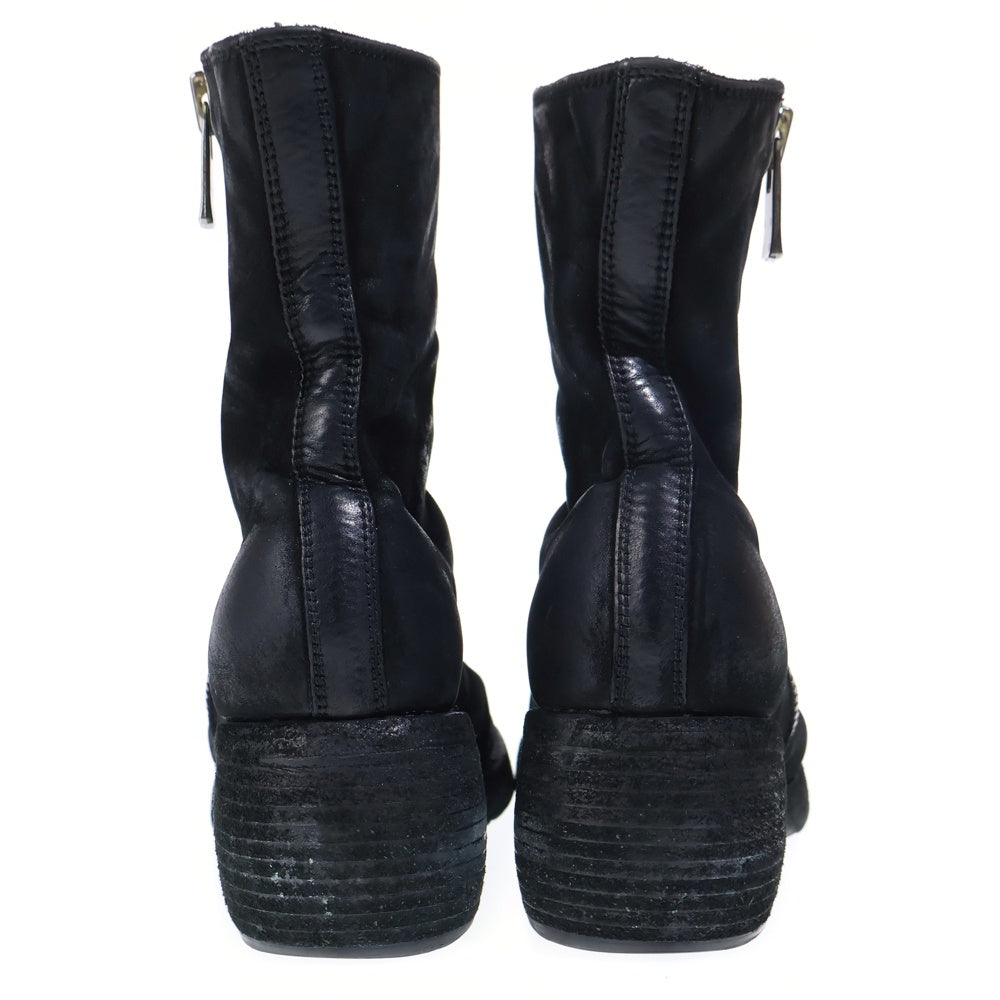 GUIDI(グイディ) ×YOHJI YAMAMOTO ヨージヤマモト ホースレザー サイドジップ ハイヒールブーツ レディース ブラック ZO066_Y