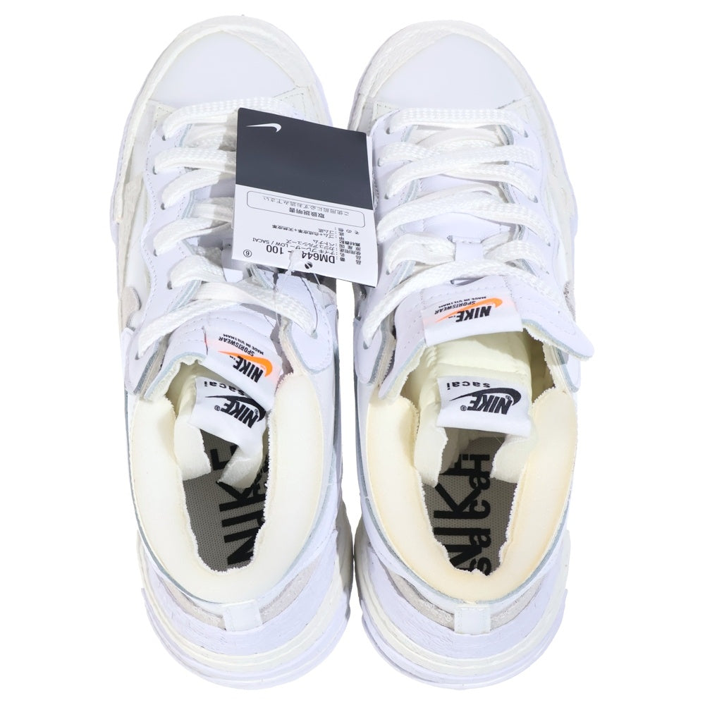 NIKE(ナイキ) ×SACAI BLAZER LOW サカイ ブレーザー ローカットスニーカー ホワイト US9.5/27.5cm DM6443-100