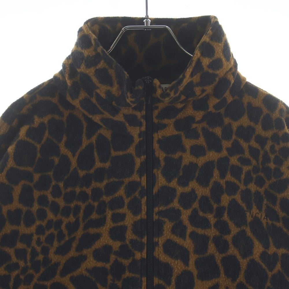 BALENCIAGA(バレンシアガ) 18AW レオパード柄オーバーサイズフリースブルゾン ジャケット ブラウン 528353 TBV08
