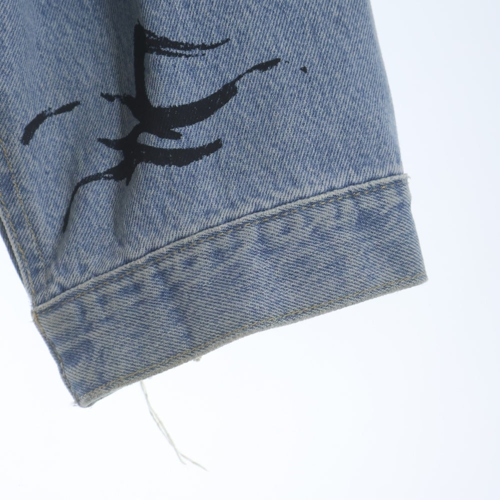 VETEMENTS(ヴェトモン) 18AW TRIBAL STICKER OVERSIZED DENIM JACKET トライバルステッカー オーバーサイズデニムジャケット インディゴ WAH19JA111