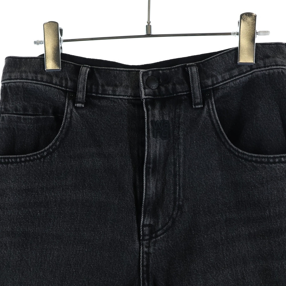 ALEXANDER WANG(アレキサンダーワン) デニムナイロンドッキング加工 ジョガーパンツ レディース ブラック