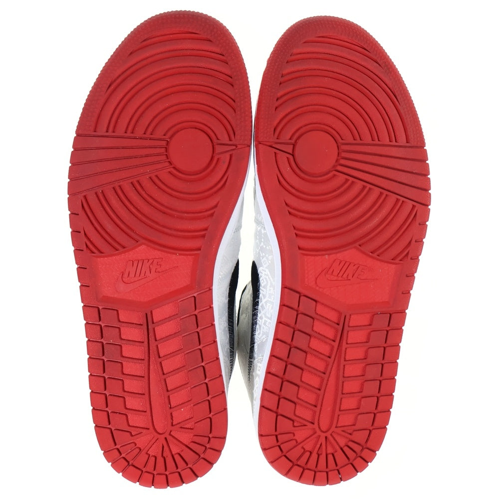 NIKE(ナイキ) ×CLOT AIR JORDAN 1 MID SE FEARLESS GC クロット エアジョーダン1 フィアレス ミッドカットスニーカー ホワイト US10/28cm CU2804-100