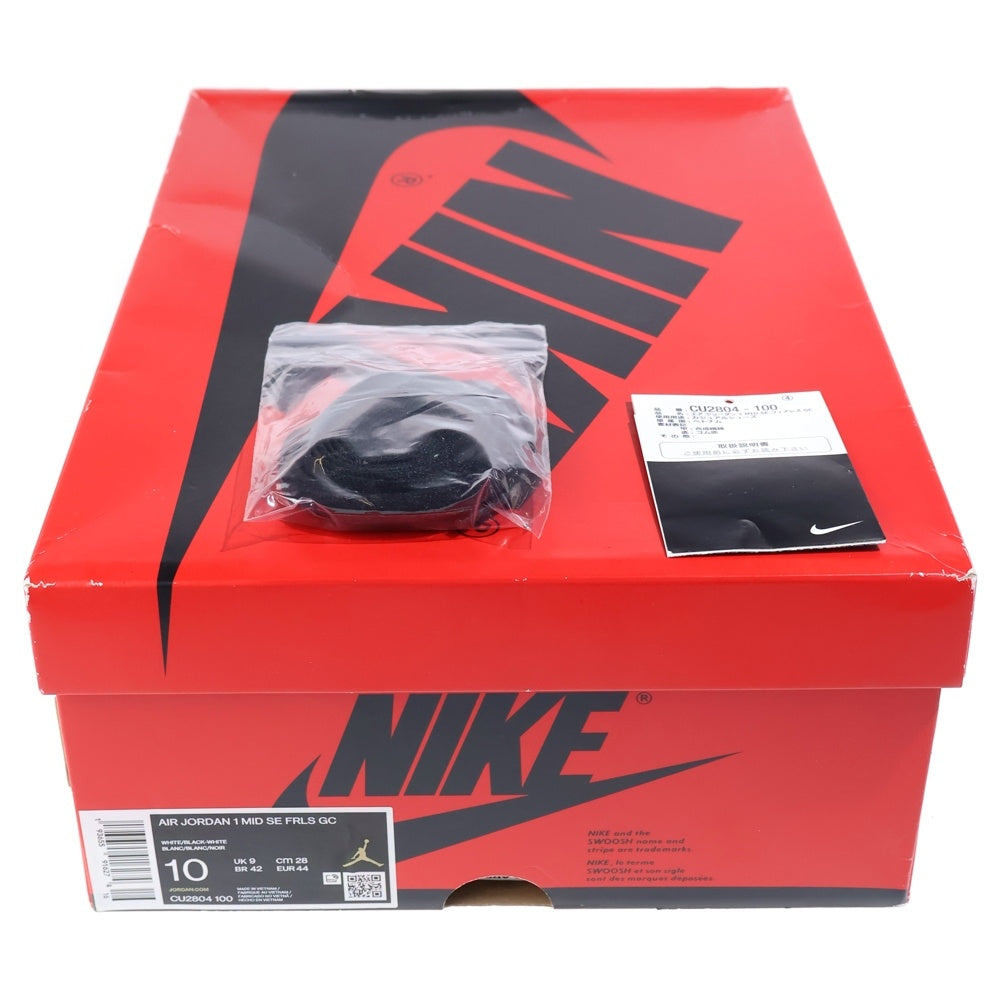 NIKE(ナイキ) ×CLOT AIR JORDAN 1 MID SE FEARLESS GC クロット エアジョーダン1 フィアレス ミッドカットスニーカー ホワイト US10/28cm CU2804-100
