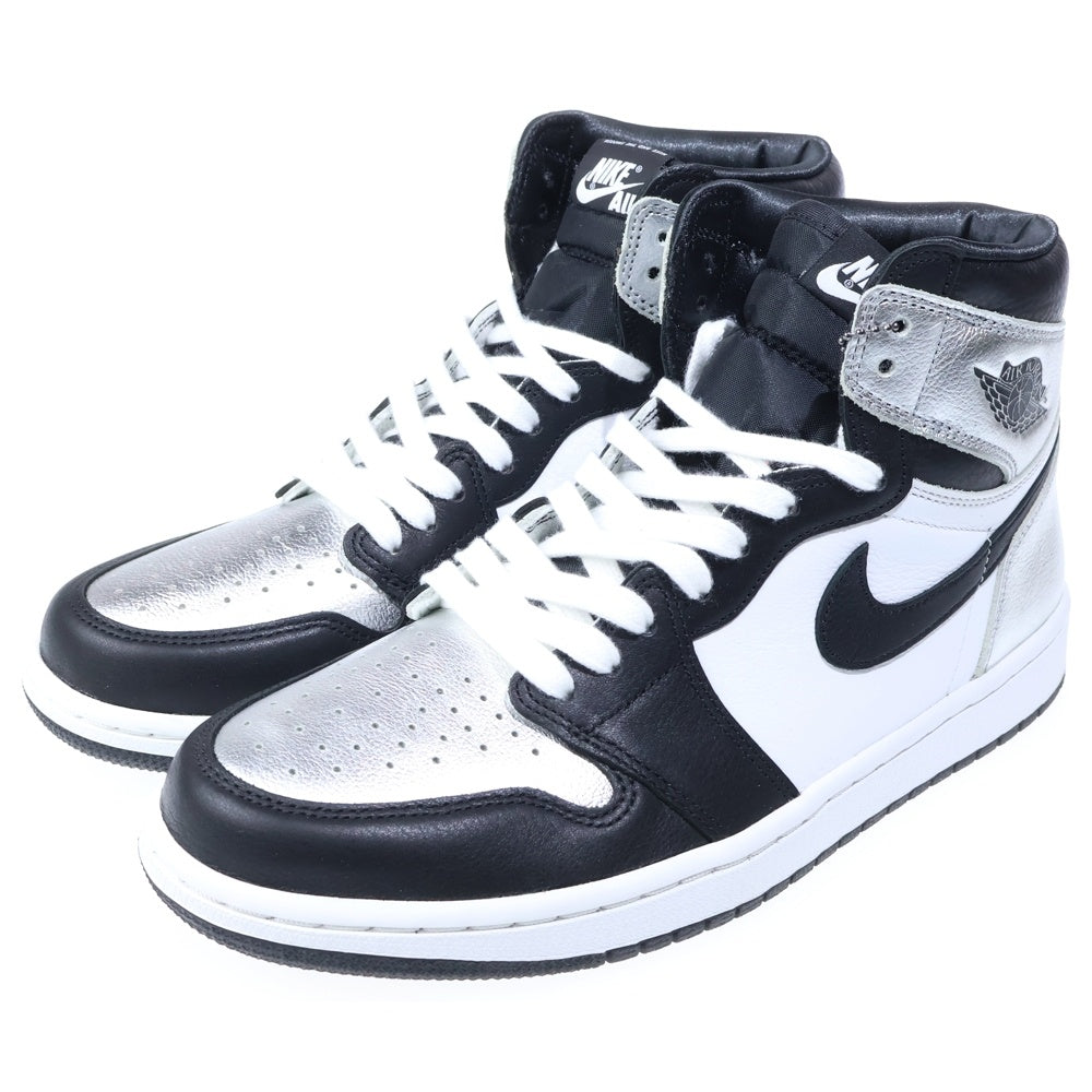 NIKE(ナイキ) WMNS AIR JORDAN 1 HIGH OG METALLIC SILVER 2021 ウィメンズ エアジョーダン 1 メタリック ハイカットスニーカー シルバー/ホワイト/ブラック US11/28cm CD0461-001