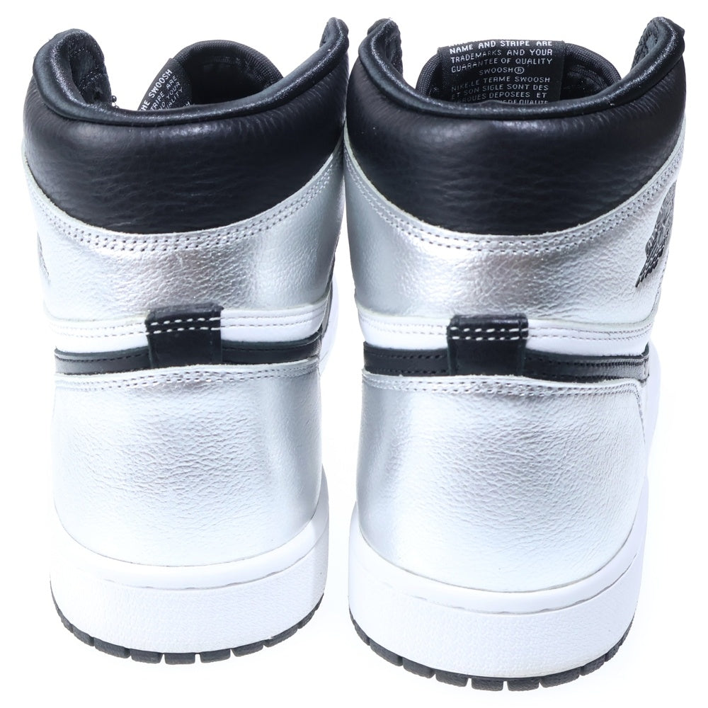 NIKE(ナイキ) WMNS AIR JORDAN 1 HIGH OG METALLIC SILVER 2021 ウィメンズ エアジョーダン 1 メタリック ハイカットスニーカー シルバー/ホワイト/ブラック US11/28cm CD0461-001
