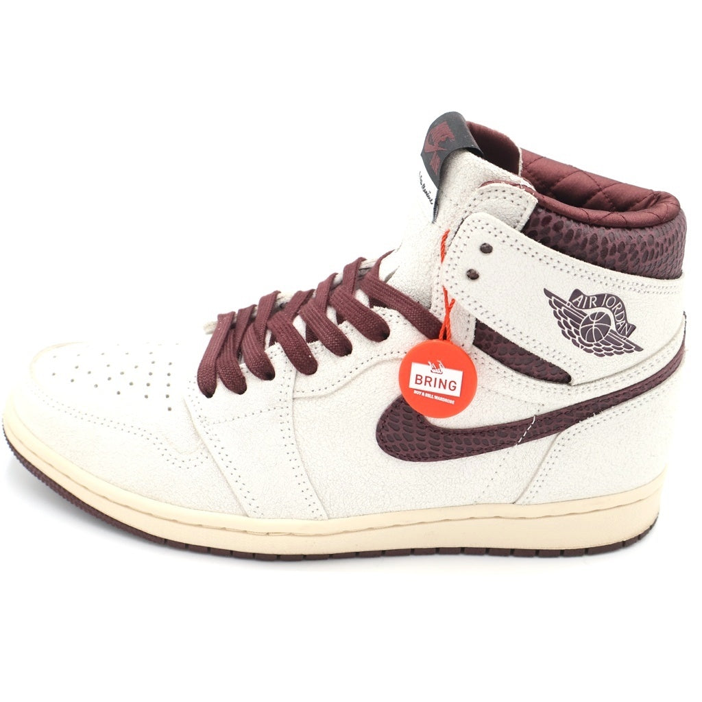 NIKE(ナイキ) ×A MA MANIERE AIR JORDAN 1 RETRO HIGH OG SP SAIL AND BURGUNDY アママニエール エアジョーダン1 レトロ ハイカットスニーカー US9.5/27.5cm DO7097-100