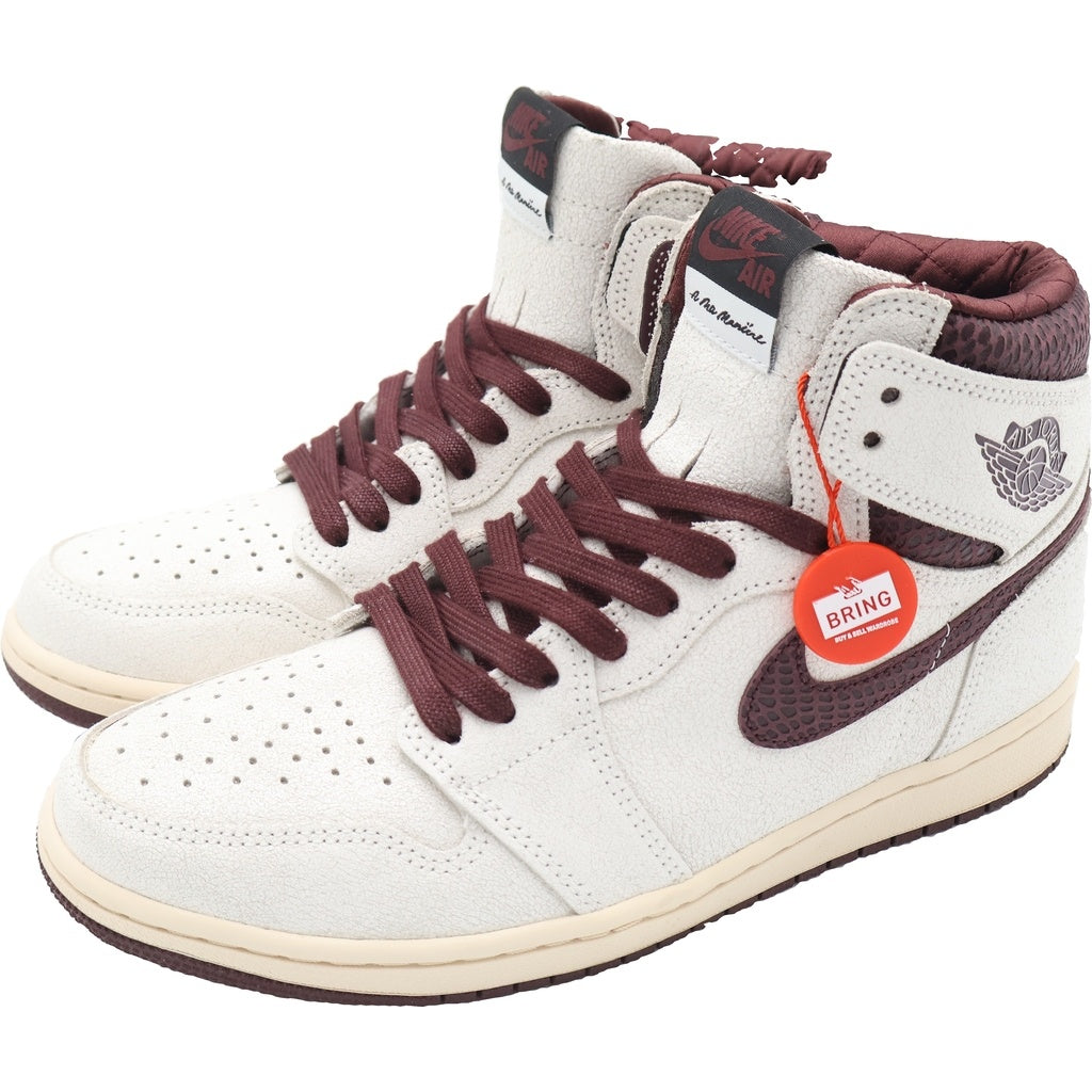 NIKE(ナイキ) ×A MA MANIERE AIR JORDAN 1 RETRO HIGH OG SP SAIL AND BURGUNDY アママニエール エアジョーダン1 レトロ ハイカットスニーカー US9.5/27.5cm DO7097-100