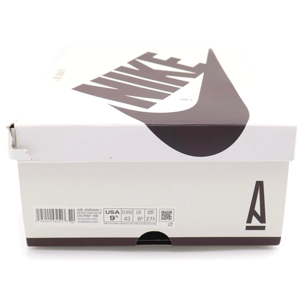 NIKE(ナイキ) ×A MA MANIERE AIR JORDAN 1 RETRO HIGH OG SP SAIL AND BURGUNDY アママニエール エアジョーダン1 レトロ ハイカットスニーカー US9.5/27.5cm DO7097-100