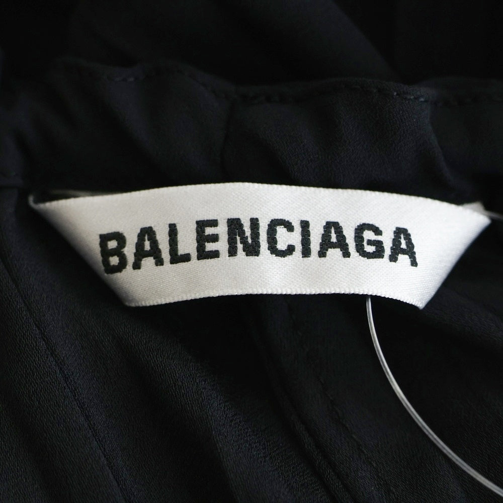 BALENCIAGA(バレンシアガ) ドローストリング プリーツ ミディアムスカート レディース ブラック 704365