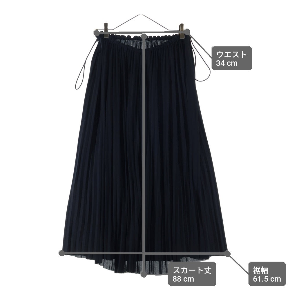 BALENCIAGA(バレンシアガ) ドローストリング プリーツ ミディアムスカート レディース ブラック 704365