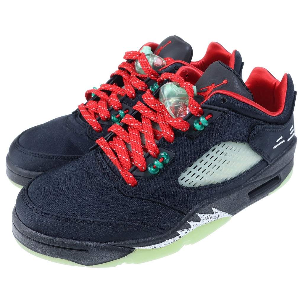 NIKE(ナイキ) ×CLOT AIR JORDAN5 RETRO LOW SP JADE クロット エアジョーダン5 ローカットスニーカー ブラック/レッド US6/24cm DM4640-036