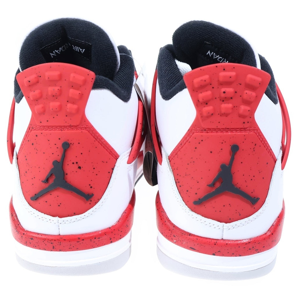 NIKE(ナイキ) AIR JORDAN 4 RETRO RED CEMENT エアジョーダン レトロ レッドセメント ミッドカットスニーカー ホワイト/レッド US9/27cm DH6927-161
