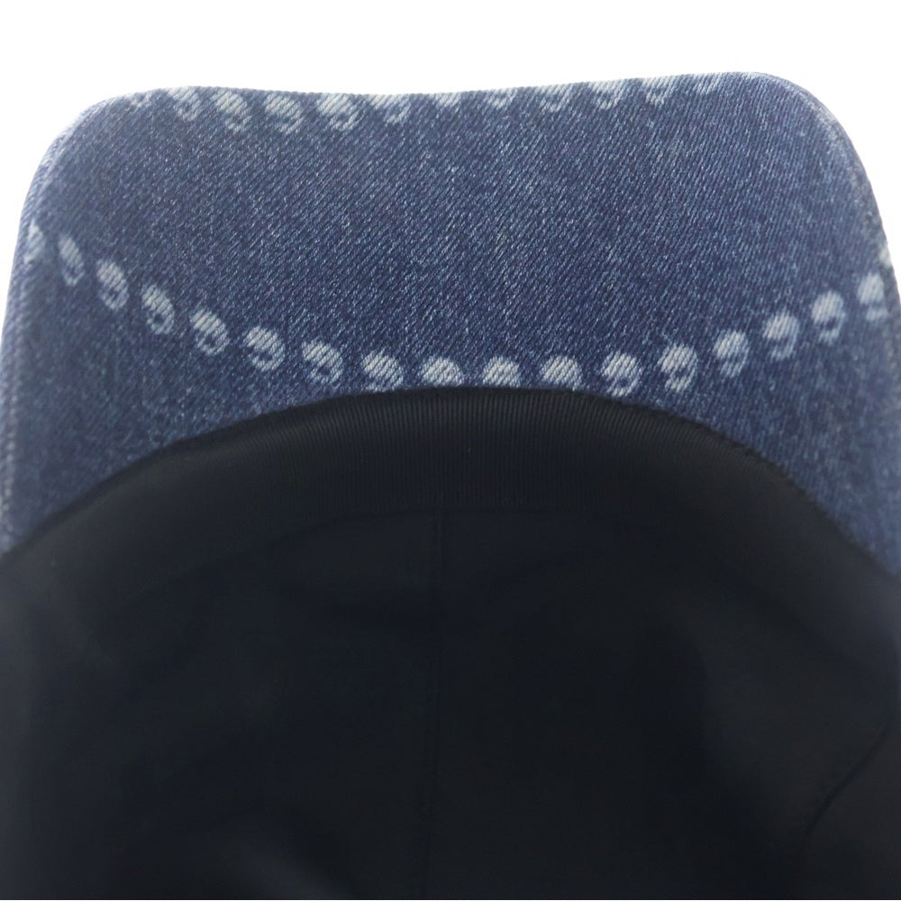 CHANEL(シャネル) 25SS パールプリント ココマークモチーフ 6パネル デニムキャップ インディゴ AAA830 B19536