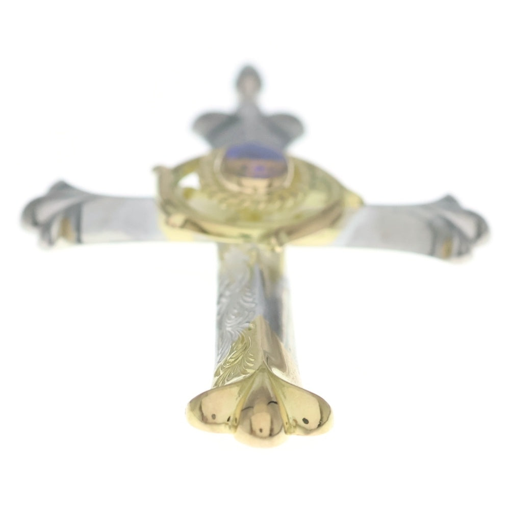 鷲見太郎(ワシミタロウ) CROSS PENDANT K18 SOLID MEDICINE WHEEL 6×8 K18 CUP RAINBOW TOPAZ ソリッドメディスンホイール オパール ペンダントトップ Taw424TCROSS