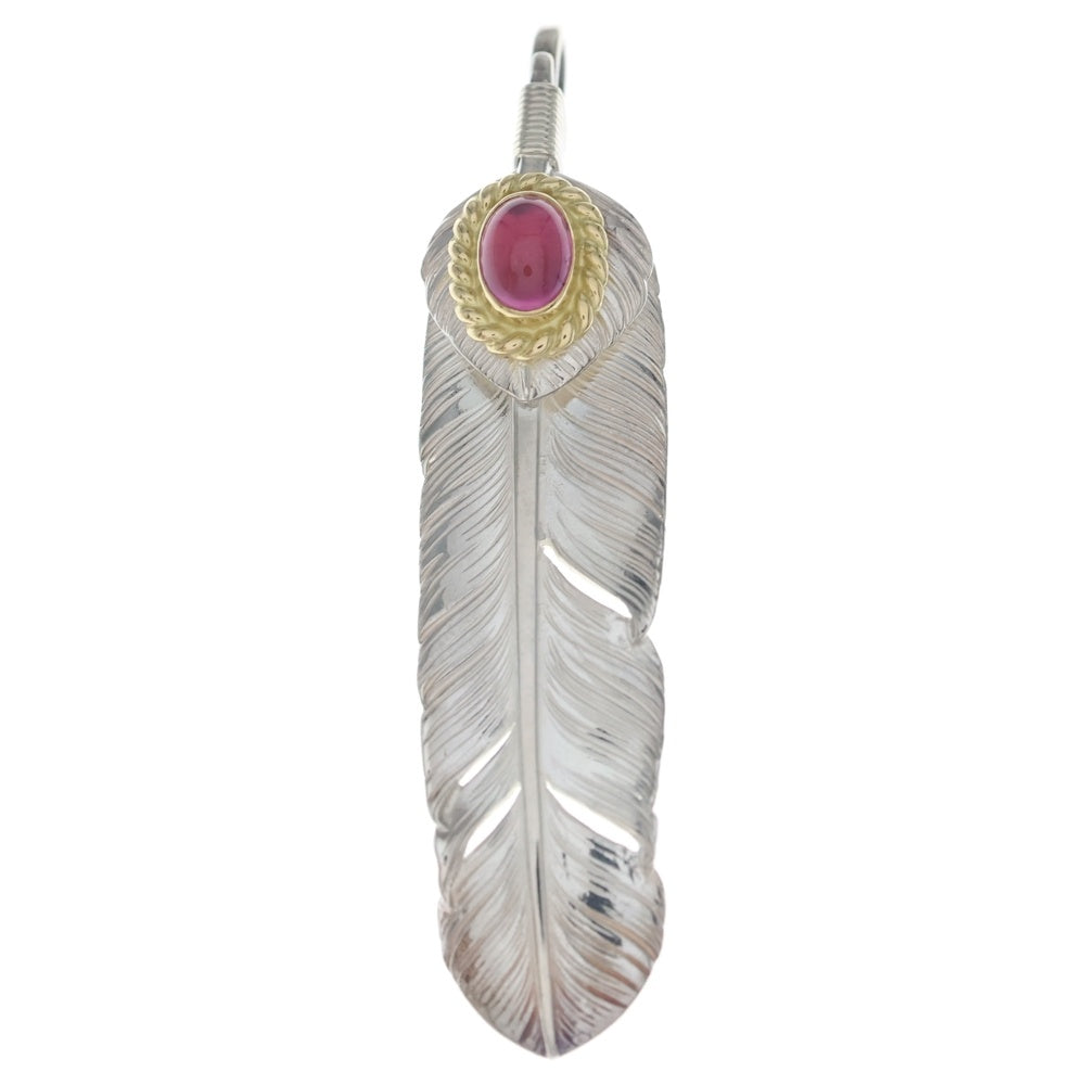 鷲見太郎(ワシミタロウ) M FLIGHT FEATHER 02 M FLIGHT HEART FEATHER 02 RUBY 6×8 K18 CUP ルビー 左向き ペンダントトップ Taw4241FM011AFM