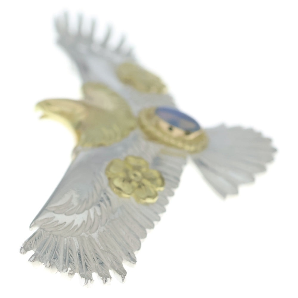 鷲見太郎(ワシミタロウ) EAGLE K18 925 RAINBOW TOPAZ HIBISUKASMETAL イーグル レインボートパーズ ハイビスカスメタル付き ペンダント シルバー/ゴールド Taw4241E3TGSV