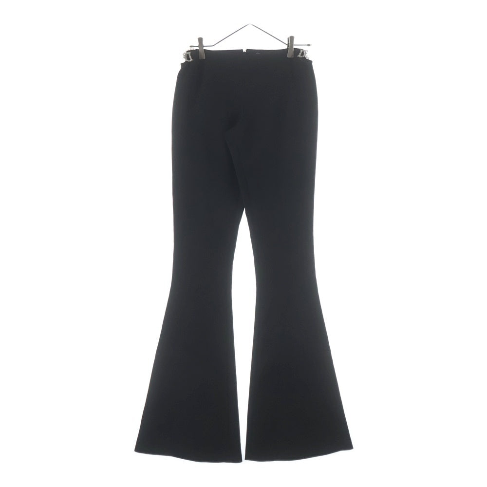 DSQUARED2(ディースクエアード) サイドロゴストーンデザイン バックジップ フレアスラックスパンツ ブラック S72KA1237 レディース