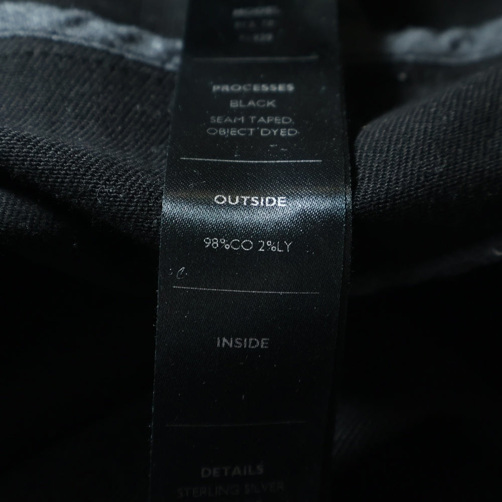 BORIS BIDJAN SABERI(ボリスビジャンサベリ) 22SS TIGHT FIT PANTS/OBJECT DYED & SEAM TAPED P13.TF F1939 止水テープ ボタンフライ デニム スキニーパンツ ブラック