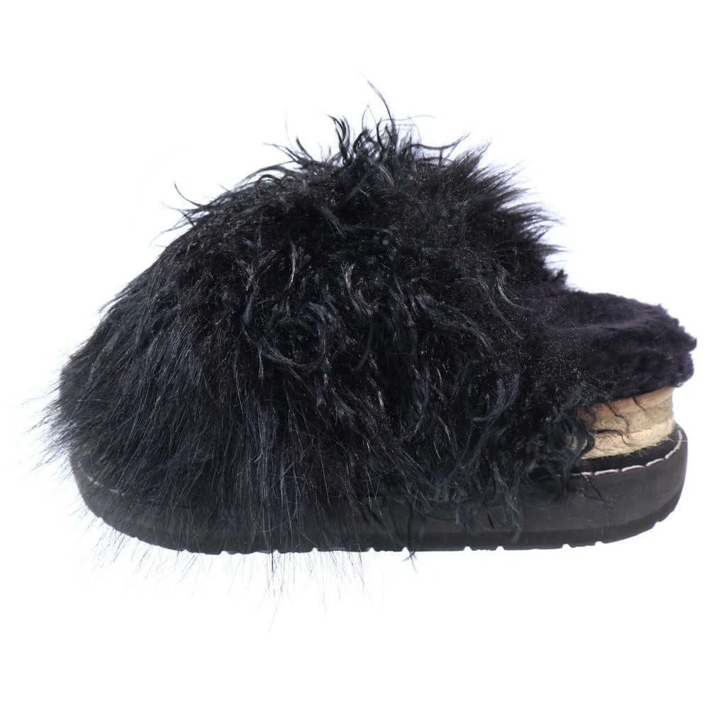 Sacai(サカイ) 22AW MIX FAUX FUR SANDALS ミックス フェイクファー ミュールサンダル ブラック 22-02921M レディース