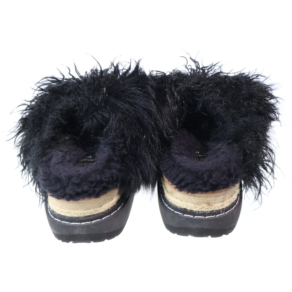 Sacai(サカイ) 22AW MIX FAUX FUR SANDALS ミックス フェイクファー ミュールサンダル ブラック 22-02921M レディース