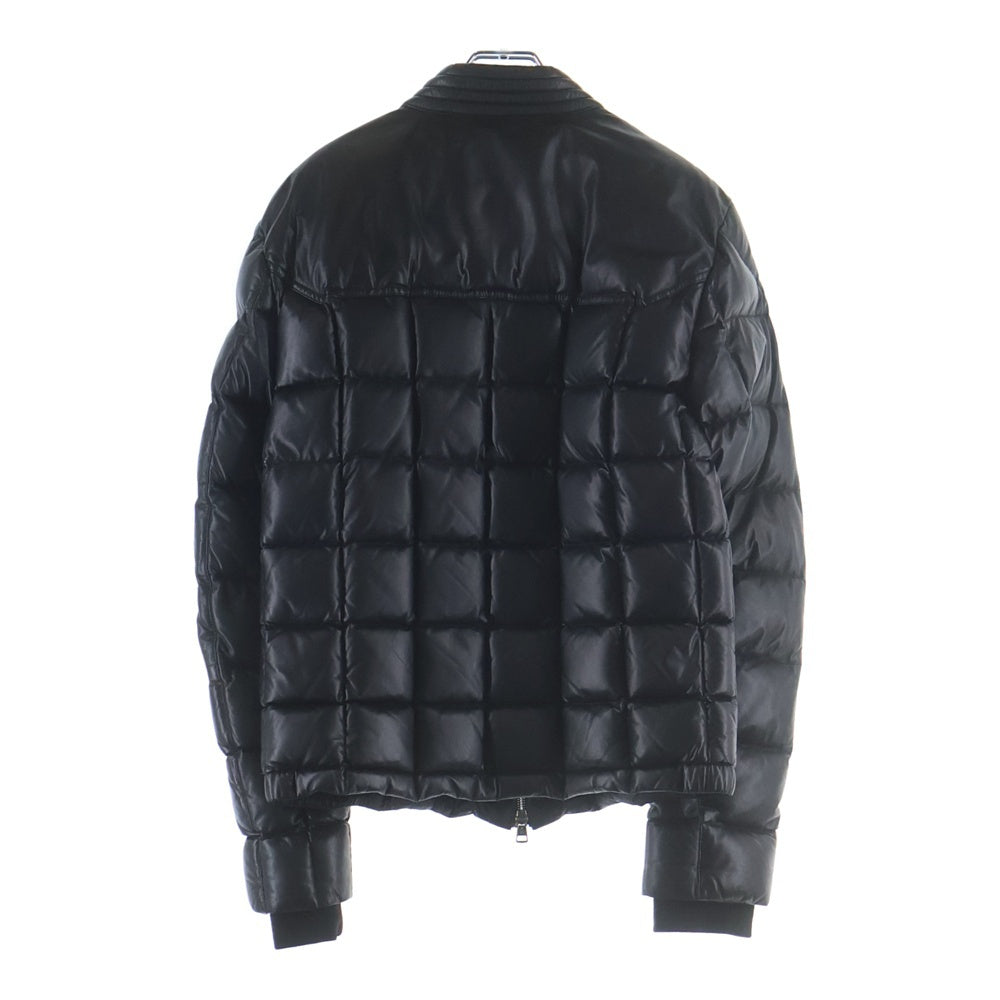 MONCLER(モンクレール) 16AW CHARENTE GIUBBOTTO シャラント ナイロン レザー ジップアップ スタンドカラー ダウンジャケット ブラック B20914037005 50116