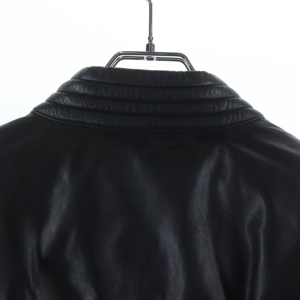 MONCLER(モンクレール) 16AW CHARENTE GIUBBOTTO シャラント ナイロン レザー ジップアップ スタンドカラー ダウンジャケット ブラック B20914037005 50116