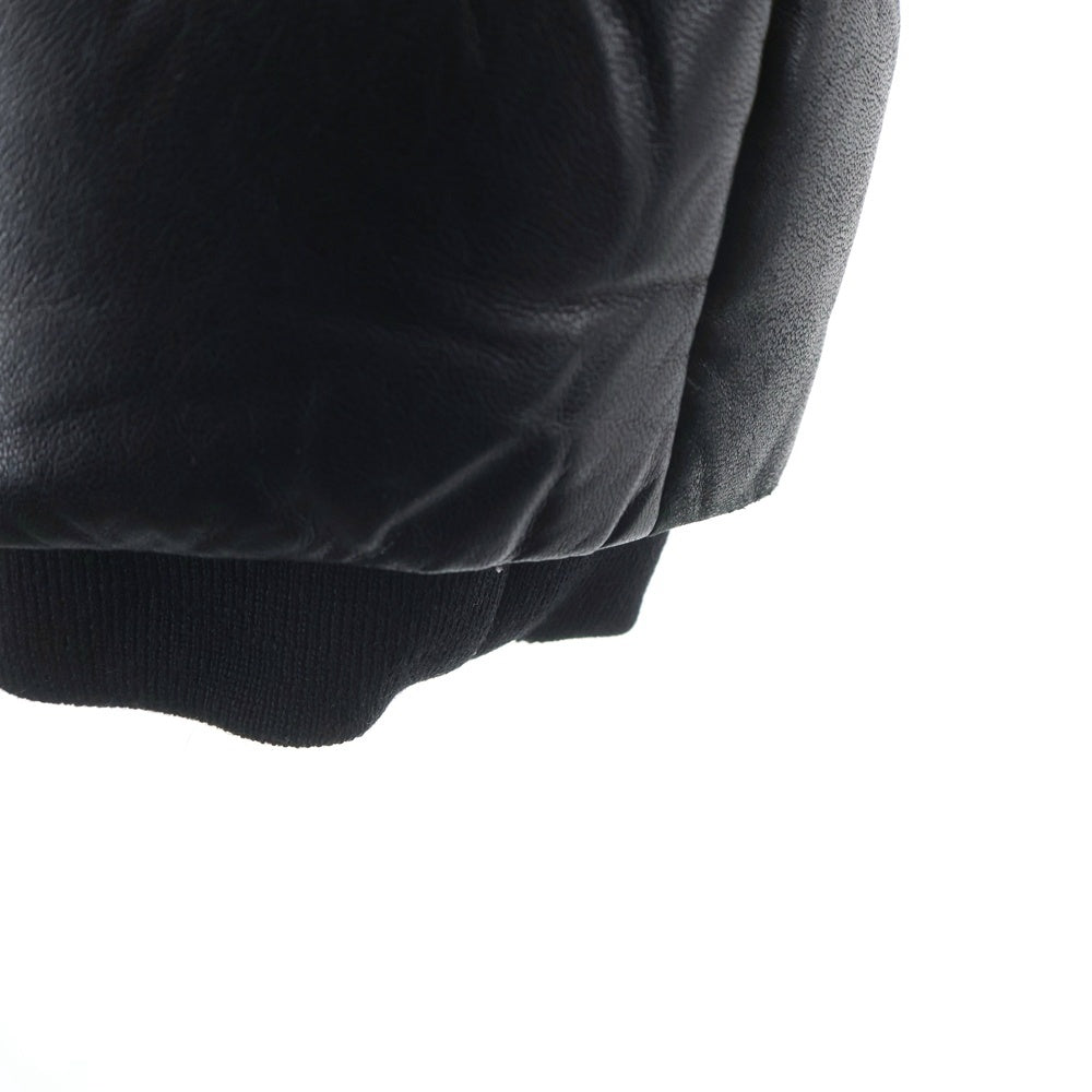 MONCLER(モンクレール) 16AW CHARENTE GIUBBOTTO シャラント ナイロン レザー ジップアップ スタンドカラー ダウンジャケット ブラック B20914037005 50116