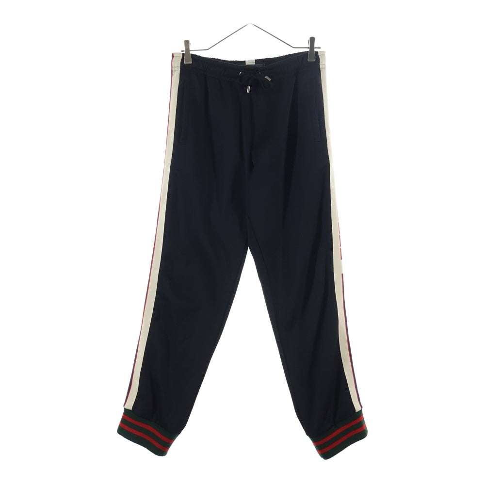 GUCCI(グッチ) サイドライン ウエストゴム ドローコード テクニカルジャージ トラックパンツ ブラック 474635 X5T39