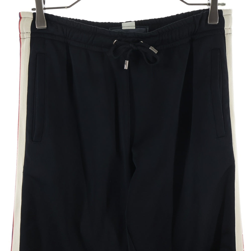 GUCCI(グッチ) サイドライン ウエストゴム ドローコード テクニカルジャージ トラックパンツ ブラック 474635 X5T39