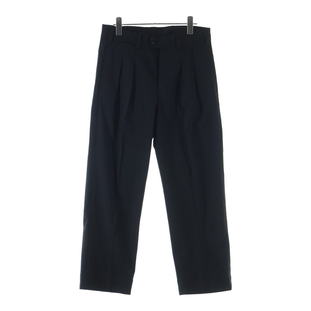 MONCLER(モンクレール) 24SS PANTALONE SPORTIVO パンタローネ スポルティーボ 2タック ボタンフライ ウール ポリエステル スラックスパンツ ブラック J109P2A00005 57695