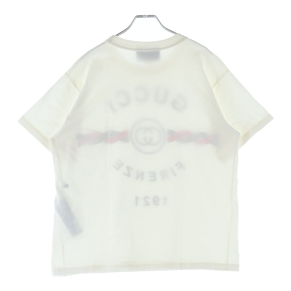 GUCCI(グッチ) FIRENZE 1921 PRINT TEE フィレンツェ プリントデザイン クルーネック半袖Tシャツカットソー ホワイト 616036 XJD7T