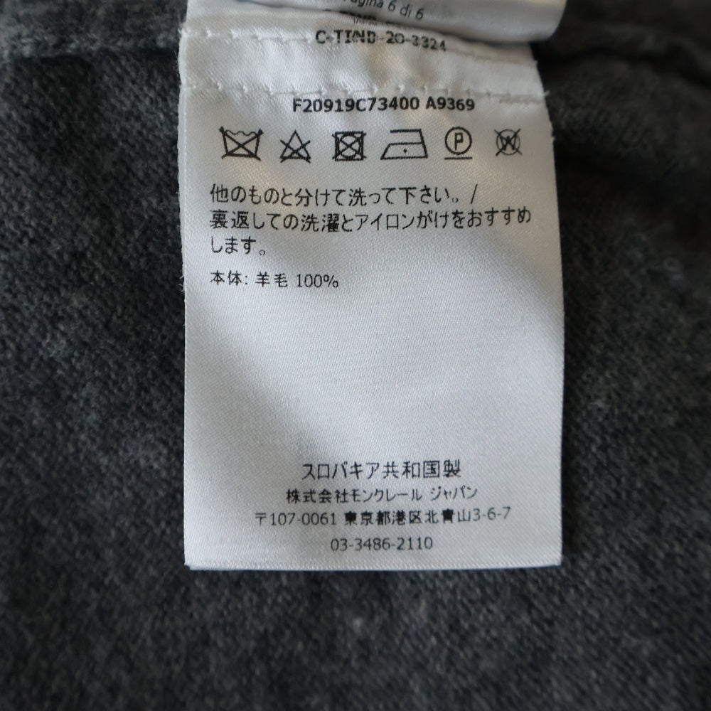 MONCLER(モンクレール) 20AW GIROCOLLO TRICOT ジェロコッロトリコット クルーネック長袖 ニットセーター グレー F20919C73400 A9369
