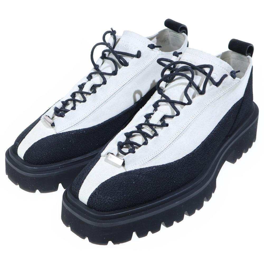 FERRAGAMO(フェラガモ) 23SS Low Combat Boot スエードレザーローカットブーツ ホワイト/ブラック