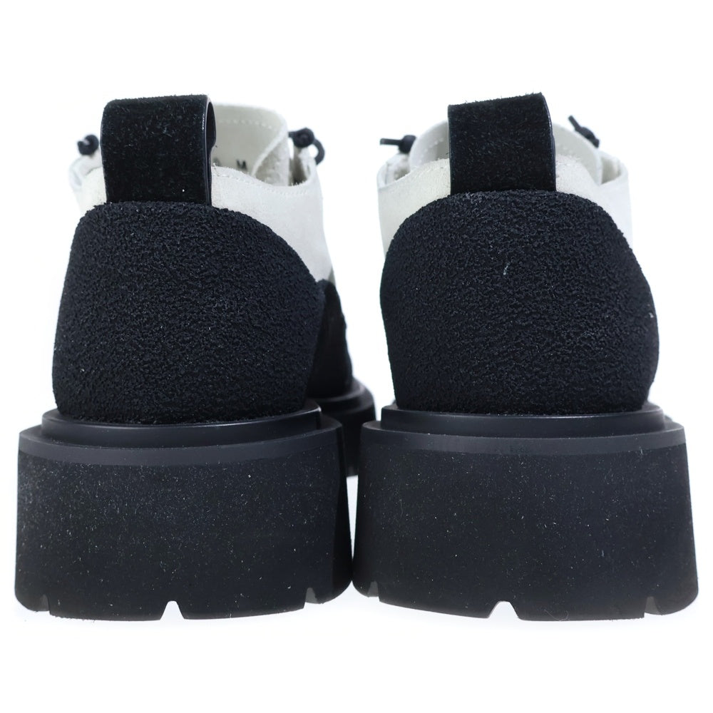 FERRAGAMO(フェラガモ) 23SS Low Combat Boot スエードレザーローカットブーツ ホワイト/ブラック