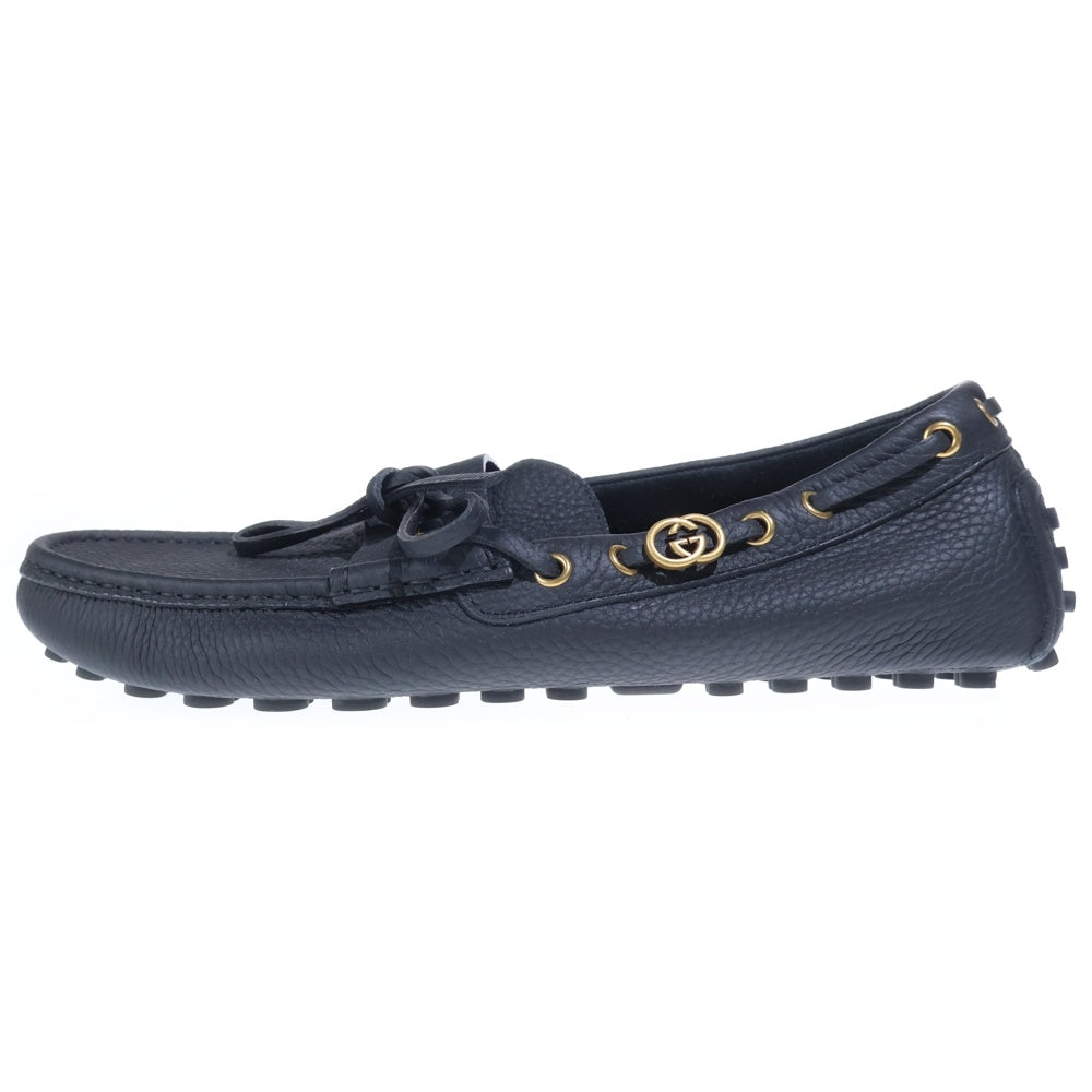 GUCCI(グッチ) DRIVER LOAFERS ドライバー インターロッキングG モカシン ローファー ブラック 780143
