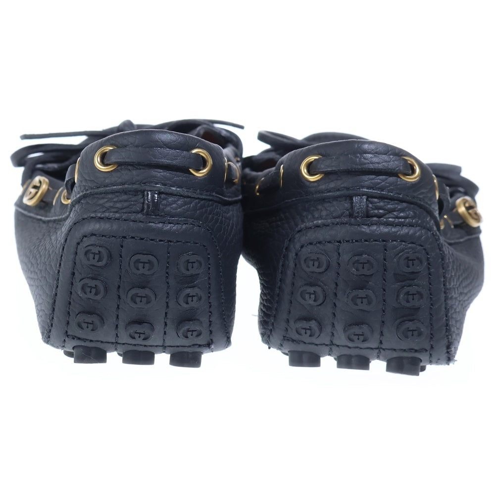 GUCCI(グッチ) DRIVER LOAFERS ドライバー インターロッキングG モカシン ローファー ブラック 780143